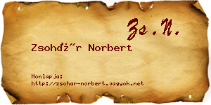 Zsohár Norbert névjegykártya
